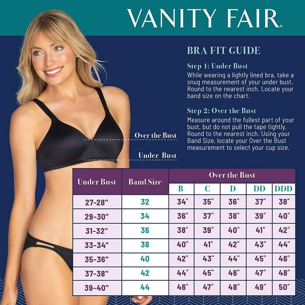 Women's Vanity Fair 75335 Body Caress Underwire Bra (Blue Dusk 40C)