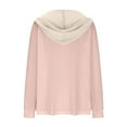thumbnail image 5 of Godom Women's Hoodie Oversized Waffle Knit Tops Casual Shirts Long Sleeve V Neck Solid Color Casual Tunic Sweatshirt, 5 of 6