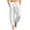 White, variant on COOFANDY Men&Women Cotton Linen Harem Pants Drawstring Casual Cropped Trouserss Lightweight Loose Beach Yoga Pants with Pockets