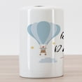 thumbnail image 3 of Dream Ceramic Toothbrush Holder, Inspirational Phrase with Hot Air Balloon Stars and Clouds Romantic Cartoon Design, Decorative Versatile Countertop for Bathroom, 4.5" X 2.7", Multicolor, 3 of 4