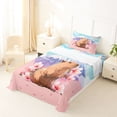 thumbnail image 5 of Erosebridal Kids Capybara Twin Sheet Sets For Capybara Lovers,Japanese Cherry Mountain Bedding 3pcs, 5 of 6