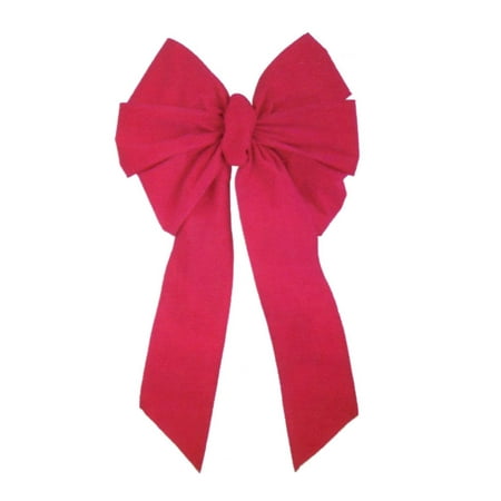 18" x 35" Large Red Indoor Velveteen 6 Loop Wired Christmas Holiday Bow