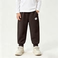 thumbnail image 4 of LUGOGNE Boys Jogger Pants Warm Fleece Lined Active Sweatpants Textured Kids Fall Winter Clothing with Pockets Coffee,Size 7, 4 of 9