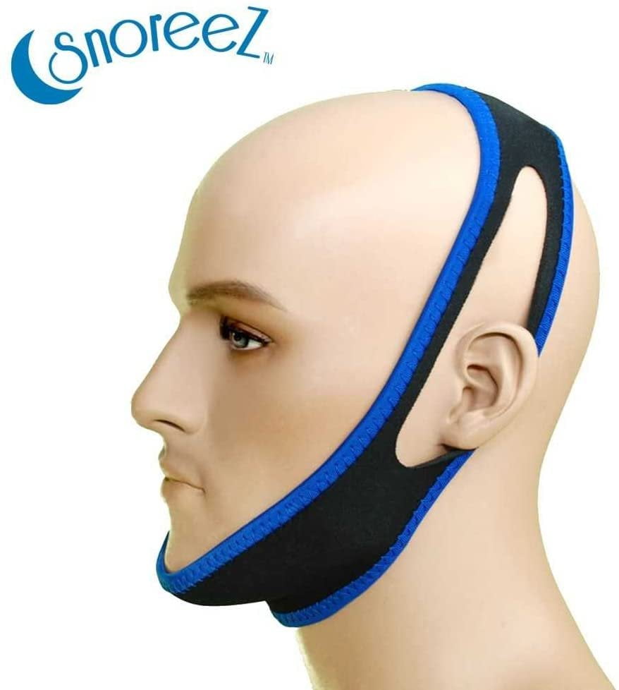 Snoreez Anti Snoring Chin Strap Device - Advanced Snoring Solution Snore Stopper - Sleep Aid that Stops Snoring & Eases Breathing - Snore Relief Jaw Support Guard - Natural, Comfortable & Adjustable