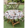 thumbnail image 5 of Independence Day Table Cloth Round Tablecloth, 4th of July Red Blue Stripes Star Leaves Waterproof Wrinkleproof Table Cover with Umbrella Hole and Zipper for Party/Dining/Patio/Wedding 60 Inch, 5 of 9