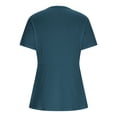 thumbnail image 6 of LNWUY Women's Solid Color Deep V Neck Twist Front T Shirts Short Sleeve Summer Tunic Tops Ruffle Flowy Tees Blue XXL, 6 of 9