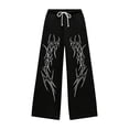 thumbnail image 4 of XIAONU Mens Tribal Print Sweatpants Oversized Full Length Drawstring Joggers Soft Gothic Street Bottoms, 4 of 4