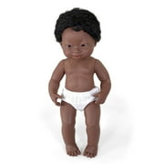 Miniland Educational 15" African Boy with Down Syndrome Baby Doll, with Anatomically Correct Features