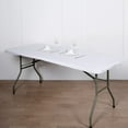 thumbnail image 3 of BalsaCircle 6 Feet White Fitted Spandex Rectangular Table Top Cover Trade Show Booth Linens, 3 of 8