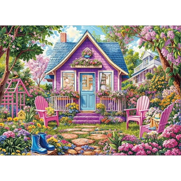 1000-Piece Premium Puzzle for Adults: Pink Flower Room Floral Interior Still Life - Dust-Free Elegant Art for Feminine Home Decor