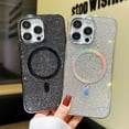 thumbnail image 5 of Designed for iPhone Case,Luxury Sparkling Diamond Cover Glitter Shiny Rhinestone (Compatible with Magsafe) Shockproof Protective Cover Phone Case (iPhone 15 Plus,White), 5 of 6