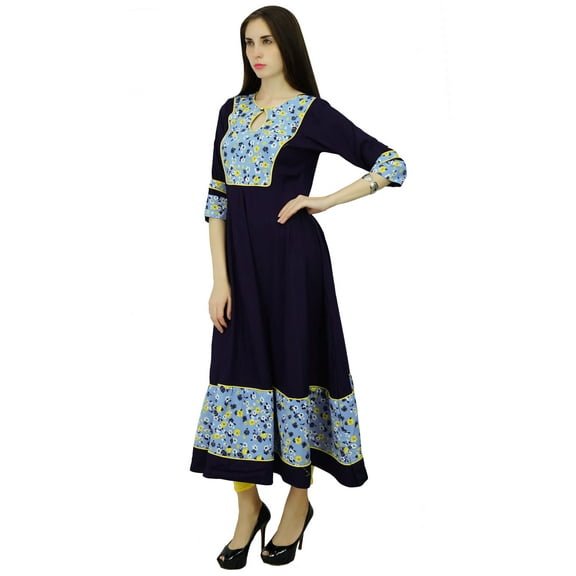 Phagun Rayon Kurta Ethnic Bollywood Designer Floral Kurti Top Tunic Dress