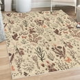 thumbnail image 1 of Floral Decorative Rug, Vintage Garden Plants Herbs Flowers Botanical Classic Design Illustration, Quality Carpet for Bedroom Dorm and Living Room, 6 Sizes, Beige Paprika, by Ambesonne, 1 of 4