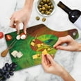 thumbnail image 4 of Psychedelic Cutting Board, Abstract Surreal Fractal Dreamlike Fantasy Harmony of Color Theme, Decorative Tempered Glass Cutting and Serving Board, Wine Bottle Shape, Green Yellow, by Ambesonne, 4 of 5