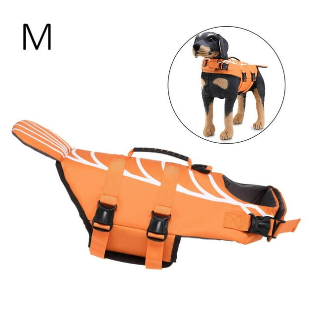 ruzhgo Gilet de Sauvetage Réglable pour Chien Requin avec Poignée pour Natation et Bateau No.7