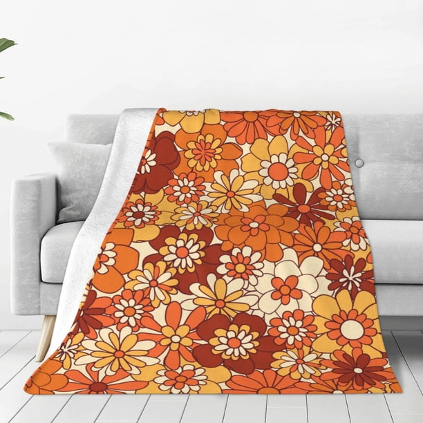 Balery Hippie Flower Manta de Felpa Suave y Acogedora – Cobija de Franela Aterciopelada para Cama, Lavable y Cálida para Sofá, Mascotas, Transpirable-80"x60"
