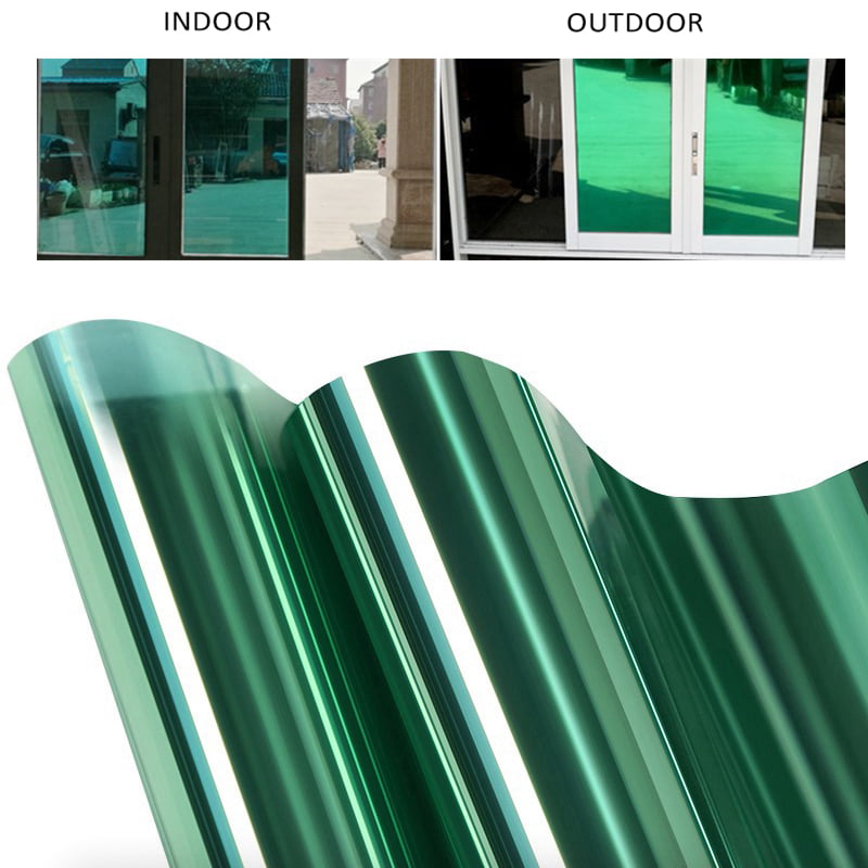 Green&silver Window Tint Film Mirror Privacy Tinting Reflective Heat Control Rol