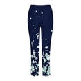 thumbnail image 4 of Pantalon Large pour Femmes Mode Décontractée avec Poches Taille Haute Élastique Imprimé Sport Coton Lin Capris pour Femmes Été Décontracté, 4 of 5