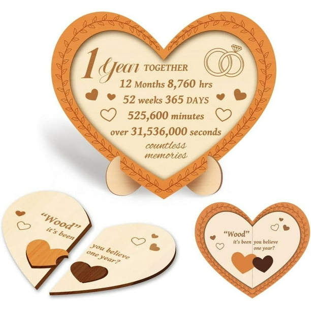 Tarjeta conmemorativa en forma de corazón, tarjeta de madera para él o ella, tarjeta conmemorativa de boda romántica, tarjeta de felicitación divertida, tarjeta de regalo conmemorativa