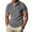 Gray, variant on Men's Corduroy T Shirt Solid Color Collared Polos Half Zipper Pullover Turn Down Collar Vertical Short Sleeve Shirt Undershirt Casual Loose Top