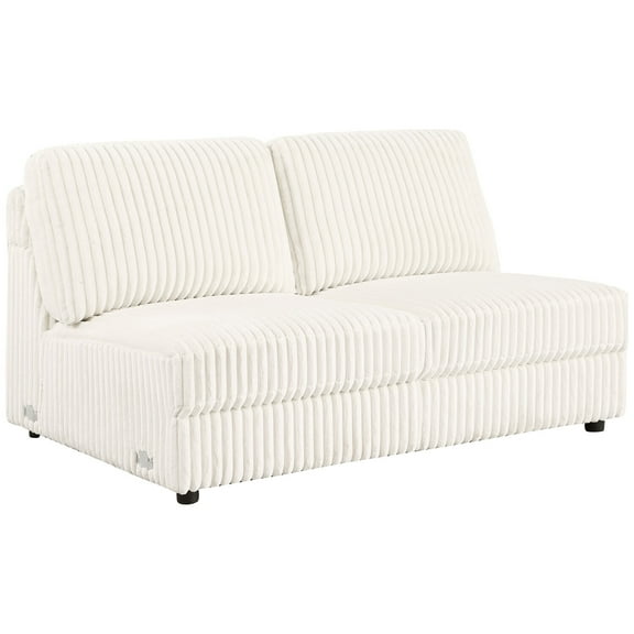 Emberson Upholstered Armless Loveseat Ivory