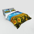 thumbnail image 3 of Ambesonne Floral Bedding Set 3 Pcs, Sunflower Garden Nature, Twin, Yellow and Blue, 3 of 3