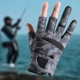 thumbnail image 1 of Fishing Gloves Half Finger Camouflage Breathable Non-Slip for Outdoor Sun Protection, 1 of 7