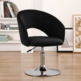 thumbnail image 5 of Adjustable Black Vanity Chair with Back, Velvet Makeup Chair Swivel Accent Chair with Chrome Frame Hollow Backrest, Side Chair for Living Room, Makeup Room, Bedroom (Black), 5 of 18