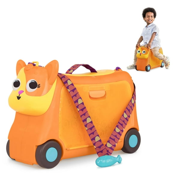 B. toys – On The Go – Lolo Ride-On Suitcase for Kids – Rolling Luggage with Storage Space - Travel & Play – Fun Animal Design for To