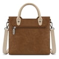 thumbnail image 5 of Wrangler Womens Braided Tote Bag Western Style Suede Top Handle Handbag With Detachable Crossbody Strap, Brown, 5 of 6