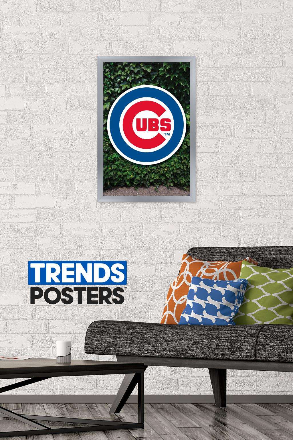 MLB Chicago Cubs - Logo 16 Wall Poster, 14.725" x 22.375", Framed