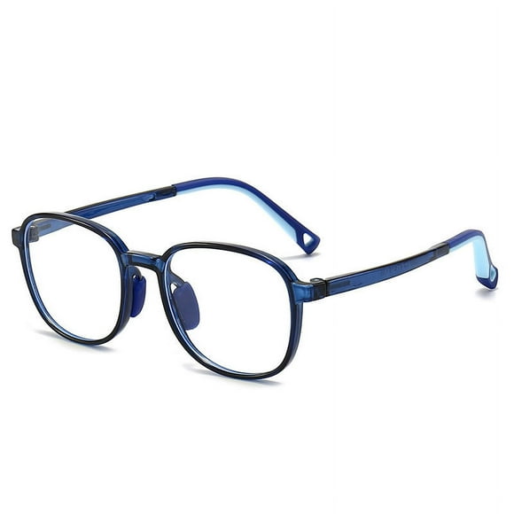 Espejo para niños con luz anti-azul, plano, sin prescripción, marco grande, gafas de marco blando