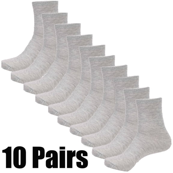 10 Pairs Thin Breathable Linen Socks for Men Women Moisture-wicking Organic Casual Socks, Gray