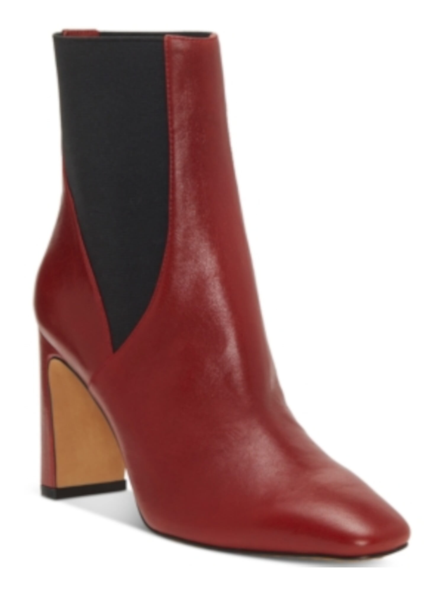 Block Heel Leather Dress Booties 9.5 