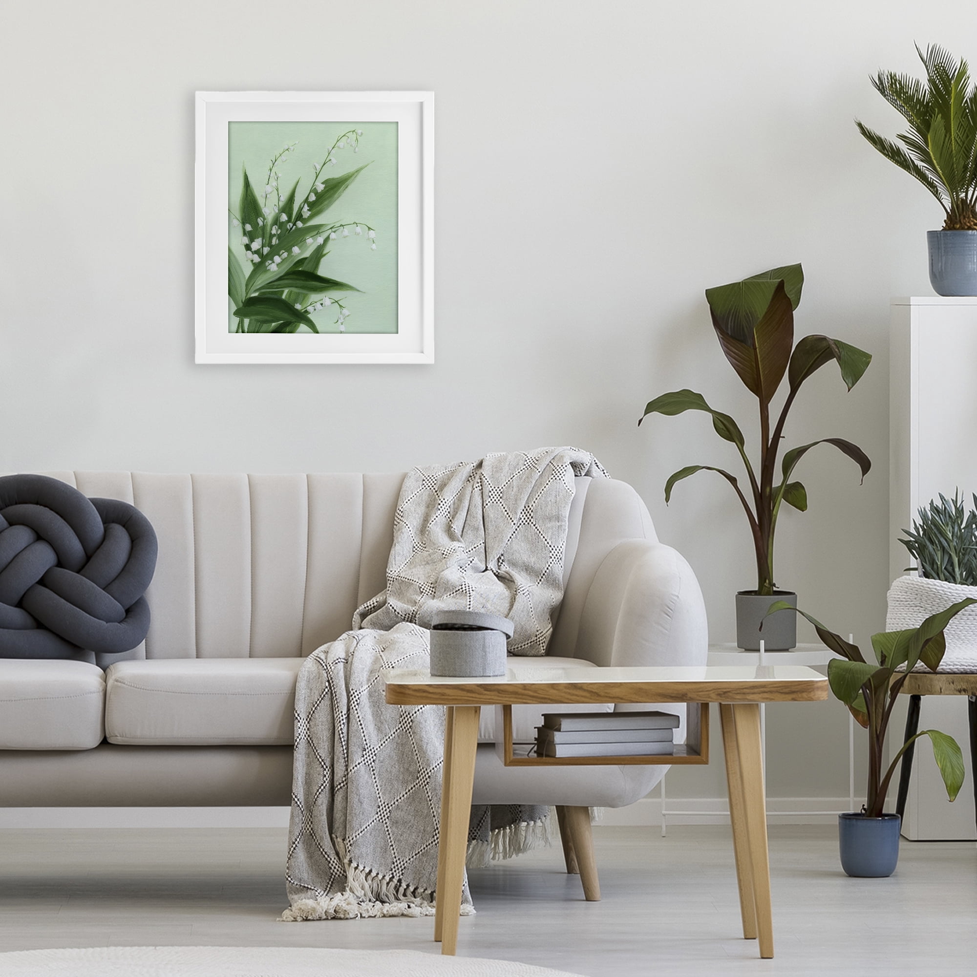 Stupell Industries Verdant Lily Of Valley White Framed Print Under Glass, design by Grace Popp