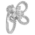 thumbnail image 4 of Clear Cubic Zirconia Flower Butterfly Ring 925 Sterling Silver Band White Jewelry Female Male Size 7, 4 of 4