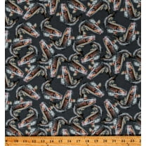 Cotton Wildlife Rainbow Trout Allover Fishing Nautical Animals Multicolor Cotton Fabric Print by the Yard (133147)