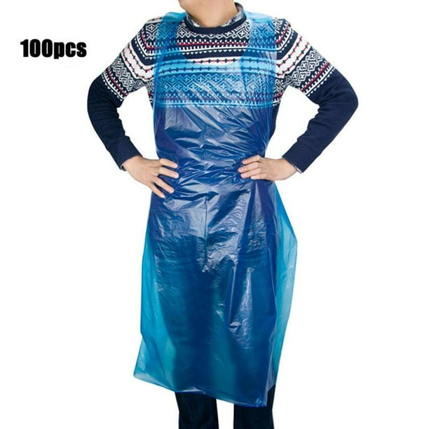 Disposable Aprons (100Pack), Plastic apron is Great for Painting Party