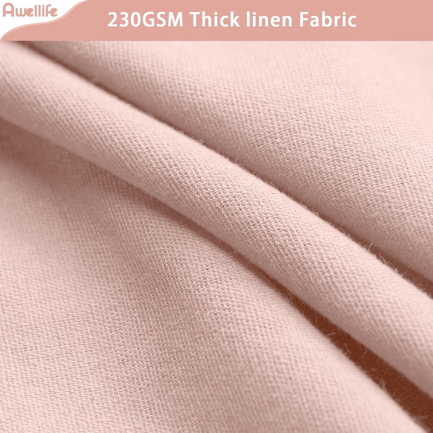 CAILDANL Linen Shower Curtain Beige Boho Farmhouse Shower Curtains for Bathroom Natural Cloth Cotton Fabric Liner Cream 72 x 72 Inch Modern