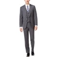 thumbnail image 1 of Calvin Klein Mens Plaid Windowpane Two Button Formal Suit, Grey, 40 Short / 33W x 35L, 1 of 1