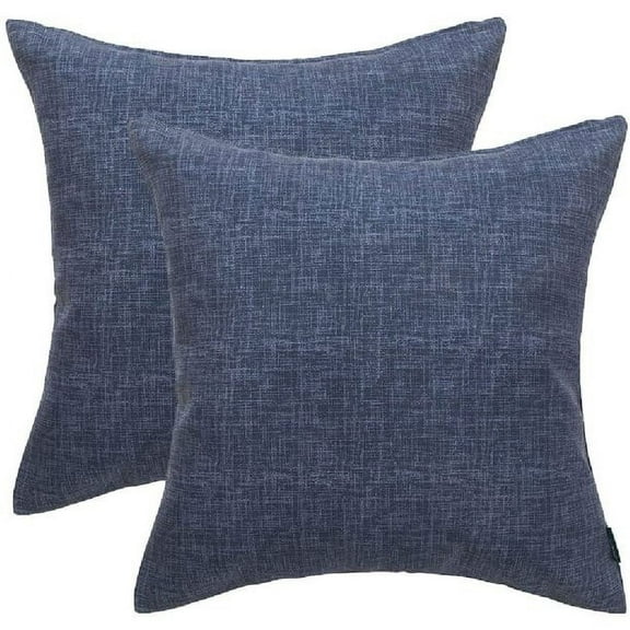MAGPIE Set of 2 Pillow Covers-18"x 18"  Colorful Pillowcases Outdoor Waterproof made of Polyester for Sofa Bedroom Outdoor Garden Sofa(Dark Blue)