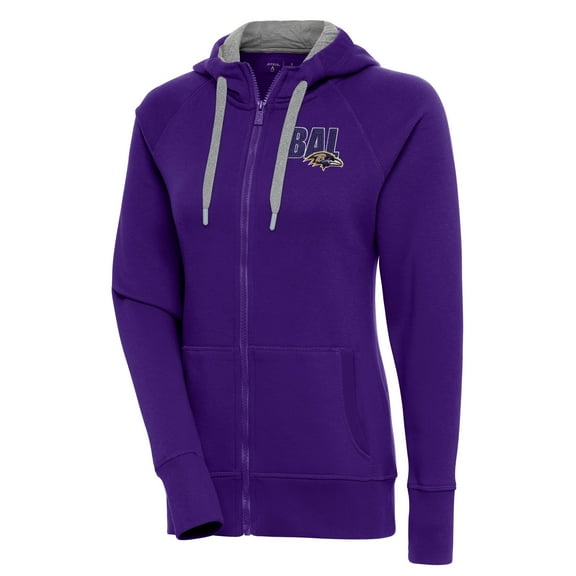 Women's Antigua  Purple Baltimore Ravens Victory Full-Zip Hoodie