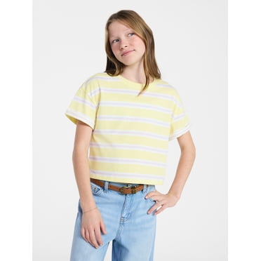 Weekend Academy Girls Stripe Boxy Tee, Sizes 4-18