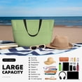 thumbnail image 4 of Goofa Green Gingham Print Beach Bags Waterproof Beach Tote Bag Zipper Sandproof Swim Pool Bag Large Tote Beach Vacation Travel, 4 of 6