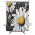 thumbnail image 2 of Daisy Bee Shower Curtain for Bathroom Decor, Farmhouse Flower Vintage Blackboard Background Waterproof Fabric Shower Curtain, 72"x78" Set with 12 Hooks, 2 of 9