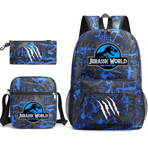 Jurassic Park Schoolbag Three-piece Set, Leisure Backpack, Large-capacity Backpack For Male And Female Students-HAPDEN