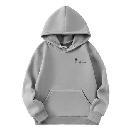 

Girls hoodless School Jacket Kids Girls Sports Shirt Boy Girl Casual Coconut Tree Print Personality Hoodie Pullover Hooded Sweatshirt with Pocket Suitable for Teen Grey 110