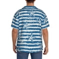 thumbnail image 3 of Balery Ocean on Striped Camisa Casual de Manga Corta con Botones para Hombre, Texturizada, Estilo Cubano, para Playa, Verano-Small, 3 of 5