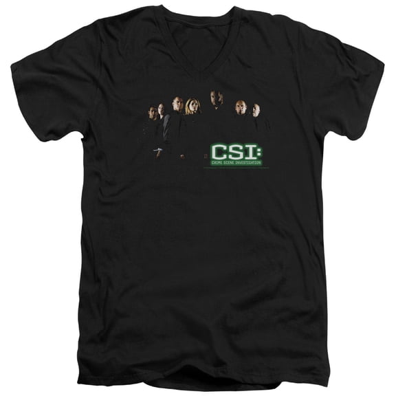 Csi Shadow Cast Adult V-Neck T-Shirt Black