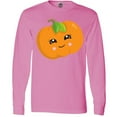 thumbnail image 3 of Inktastic Smiling Pumpkin, Halloween, Orange Pumpkin Long Sleeve T-Shirt, 3 of 5